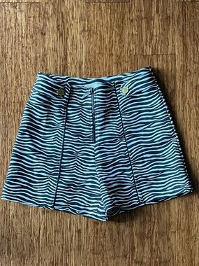 MICHAEL Michael Kors Black and White Zebra-Print High Waist Shorts